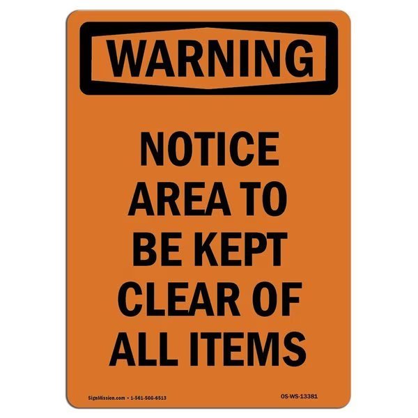 Safety Sign, OSHA WARNING, 10